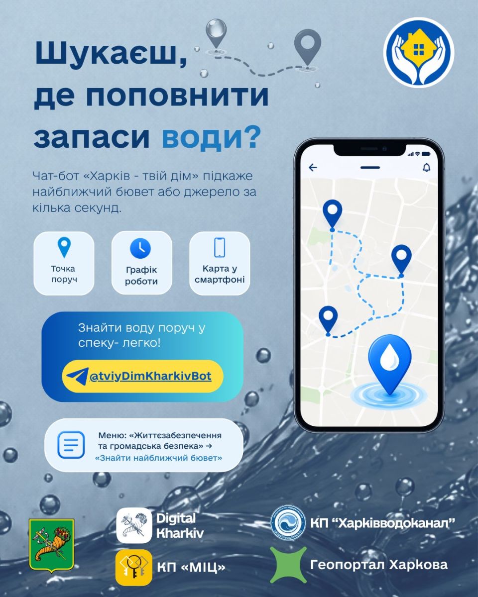 Де набрати води у спеку: харків’янам нагадали про зручний міський сервіс Де набрати води у спеку: харків’янам нагадали про зручний міський сервіс