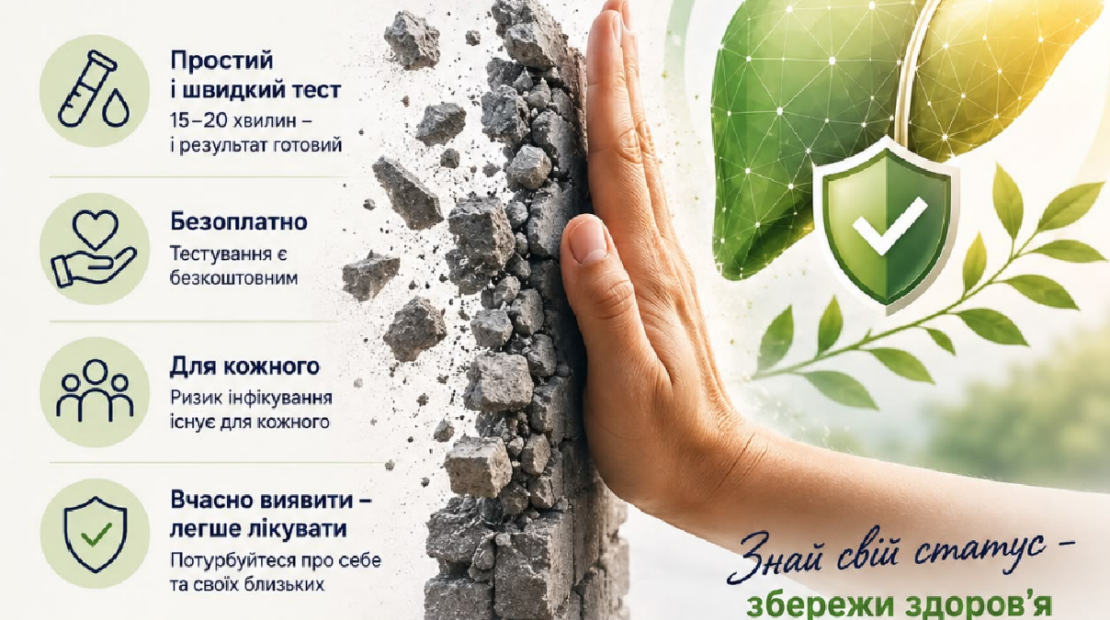 Час пройти тестування на вірусні гепатити Час пройти тестування на вірусні гепатити